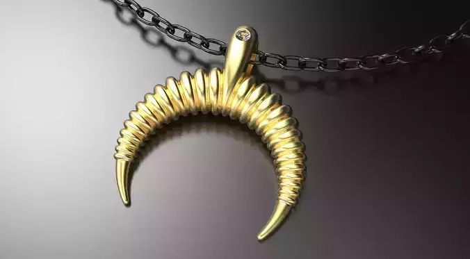 Moon pendant Lunar with a stone 