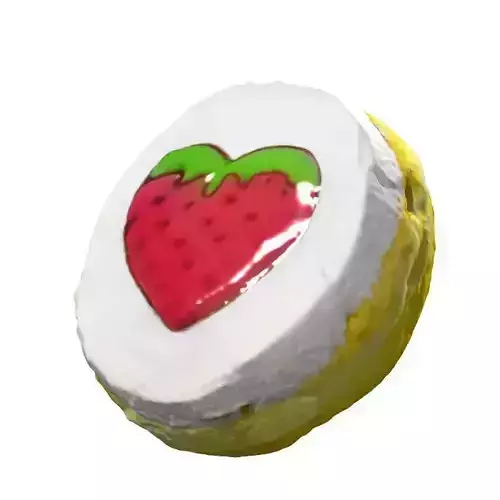028 Donut bun Strawberry Scan 3D model with UV map