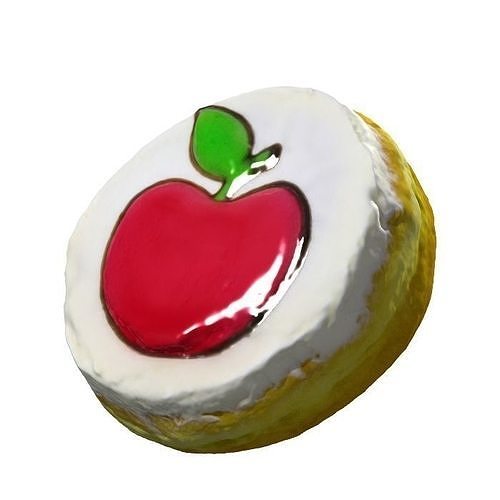 027 Donut bun apple Scan 3D model with UV map 3D model