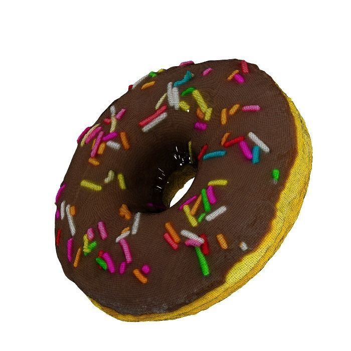026 Donut chock color toping Scan 3D model with UV map 3D model_4