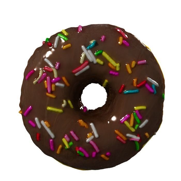 026 Donut chock color toping Scan 3D model with UV map 3D model_5