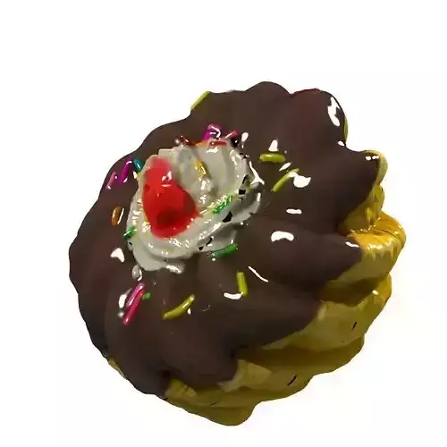 024 Donut gear chock whipcream Scan 3D model with UV map