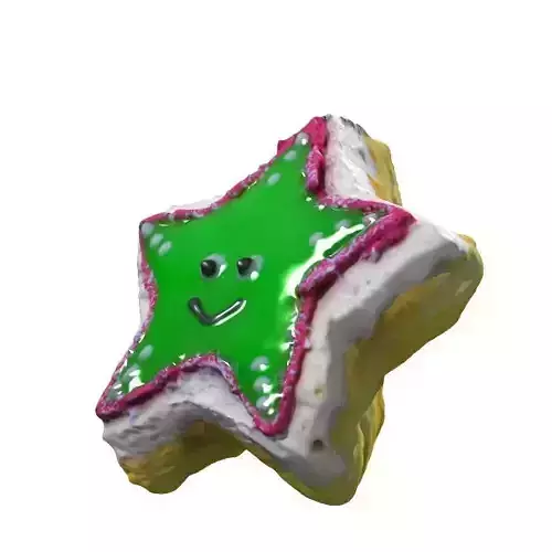 037 Donut green star Scan 3D model with UV map