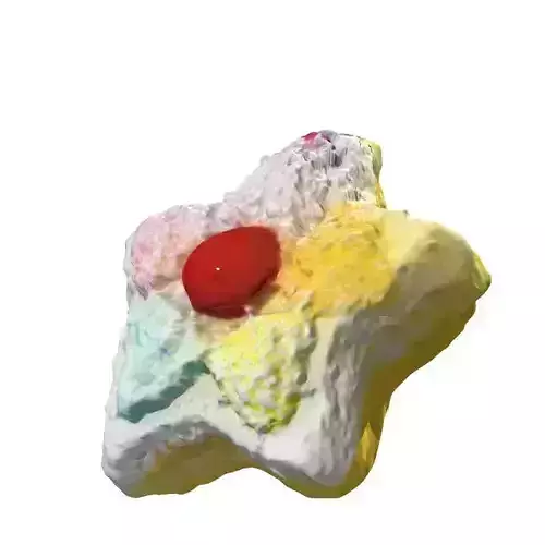 034 Donut star cream Scan 3D model with UV map