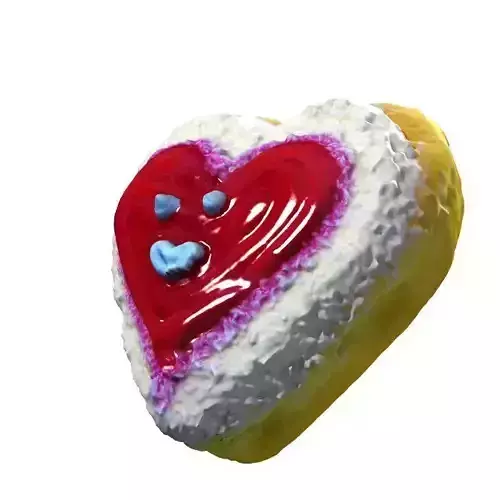 033 Donut Heart Strawberry Scan 3D model with UV map