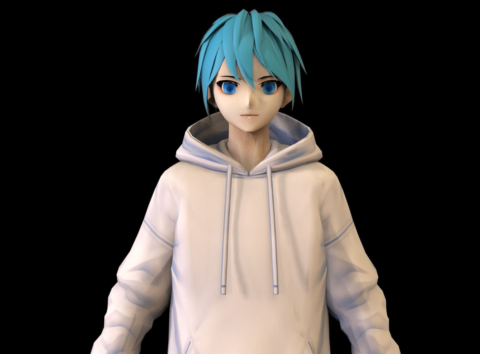 Anime Boy Low Poly Character 13 Low-poly 3D model_1