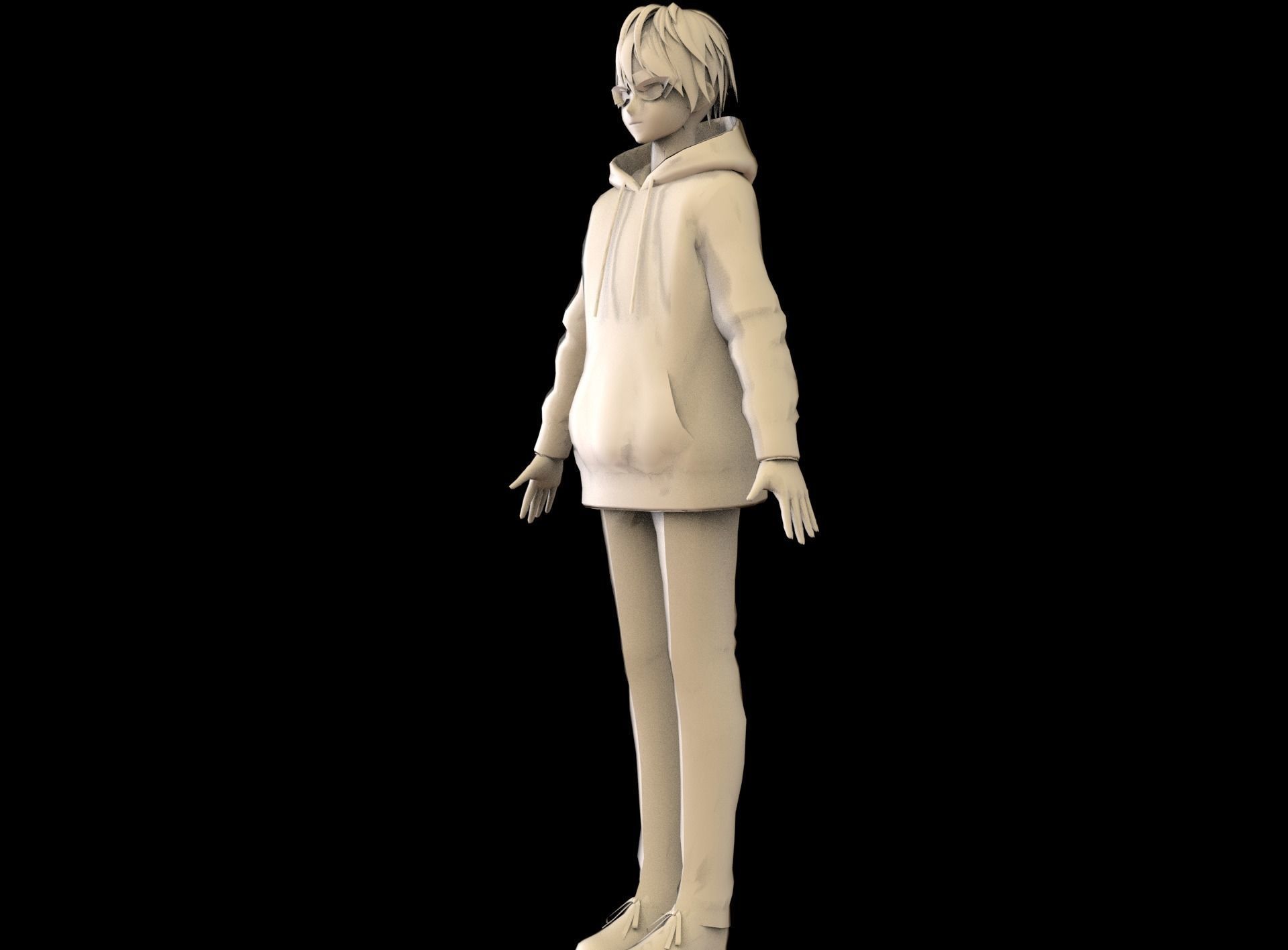 Anime Boy Low Poly Character 13 Low-poly 3D model_10