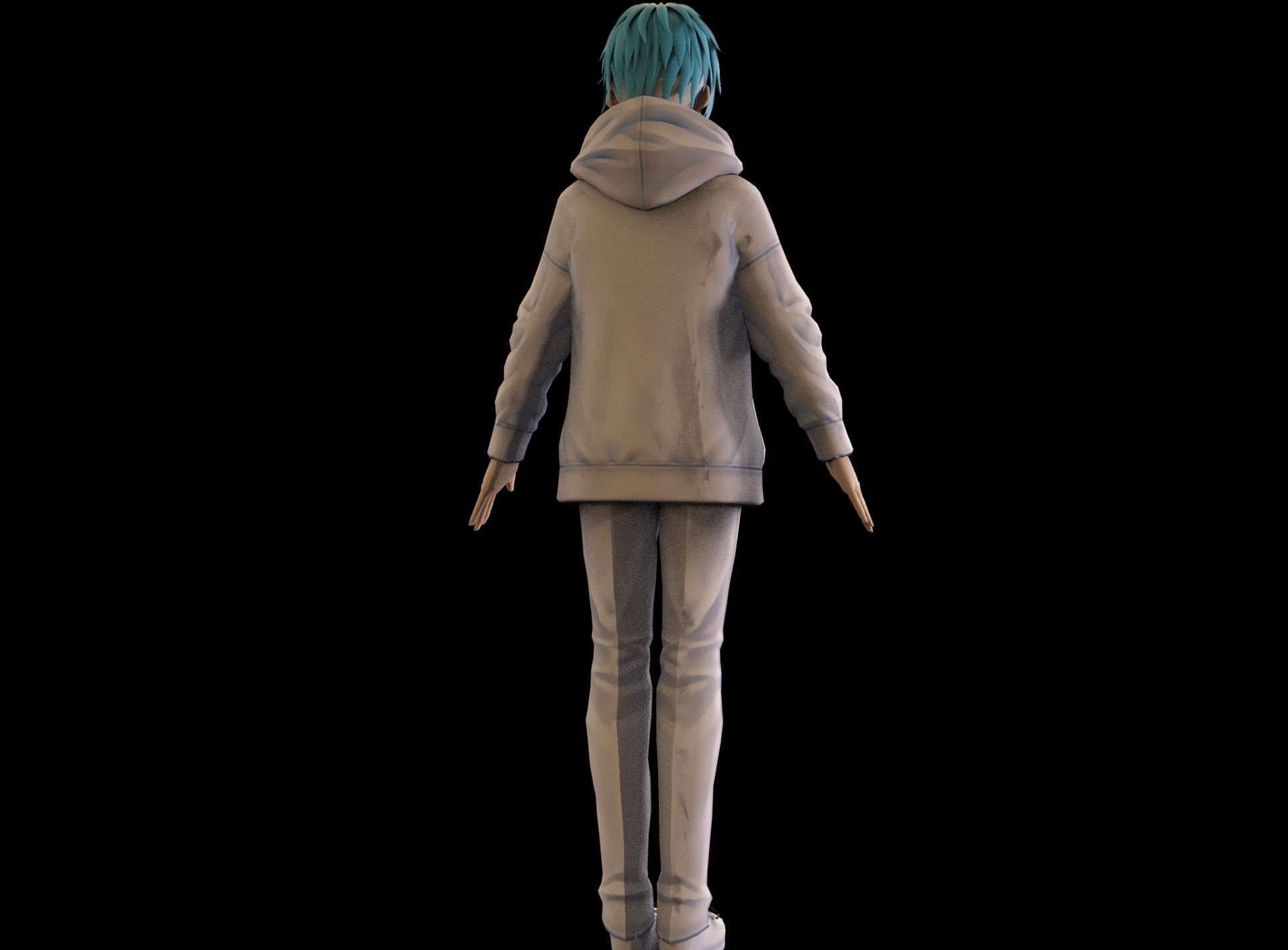 Anime Boy Low Poly Character 13 Low-poly 3D model_5