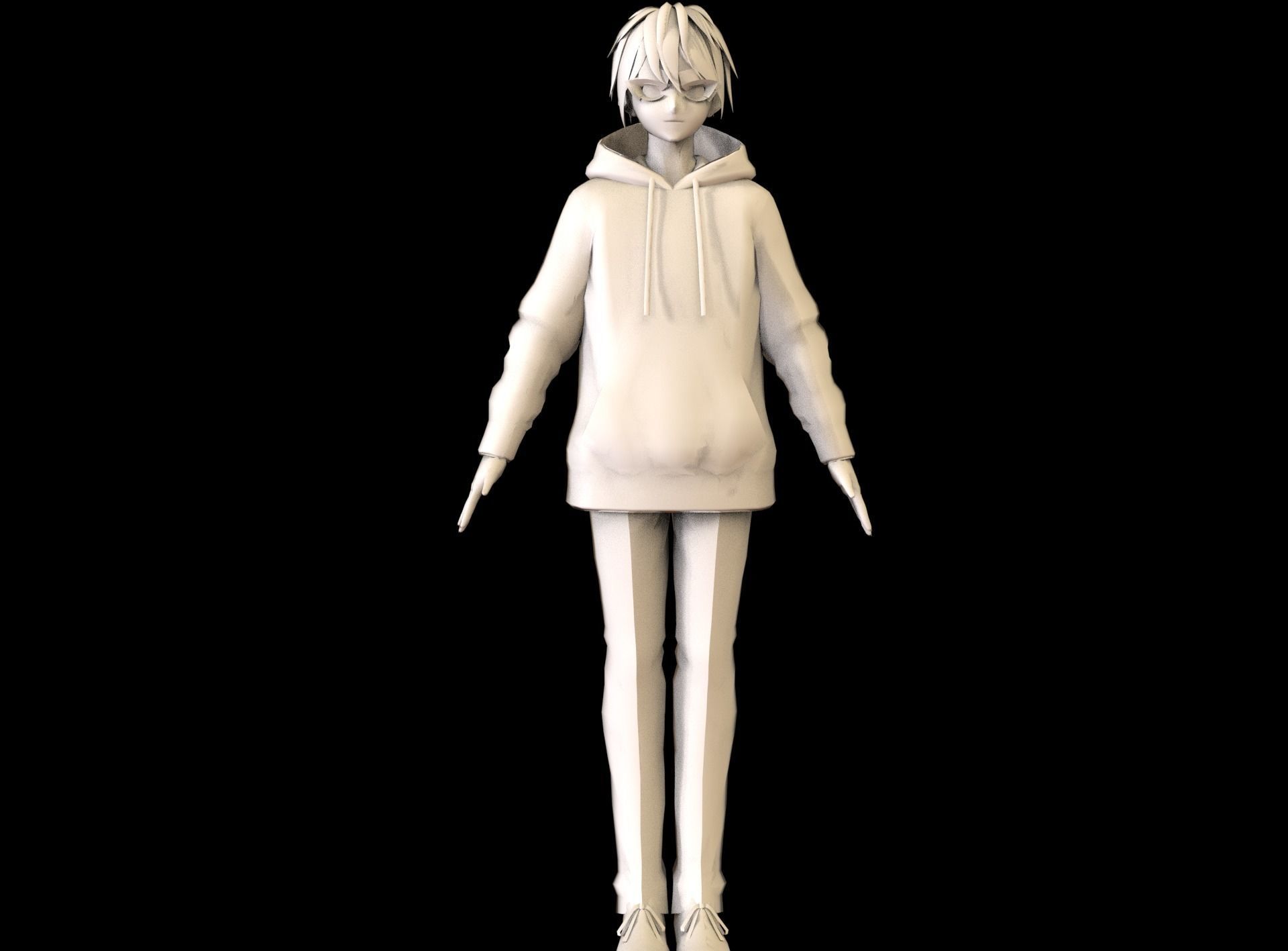 Anime Boy Low Poly Character 13 Low-poly 3D model_7