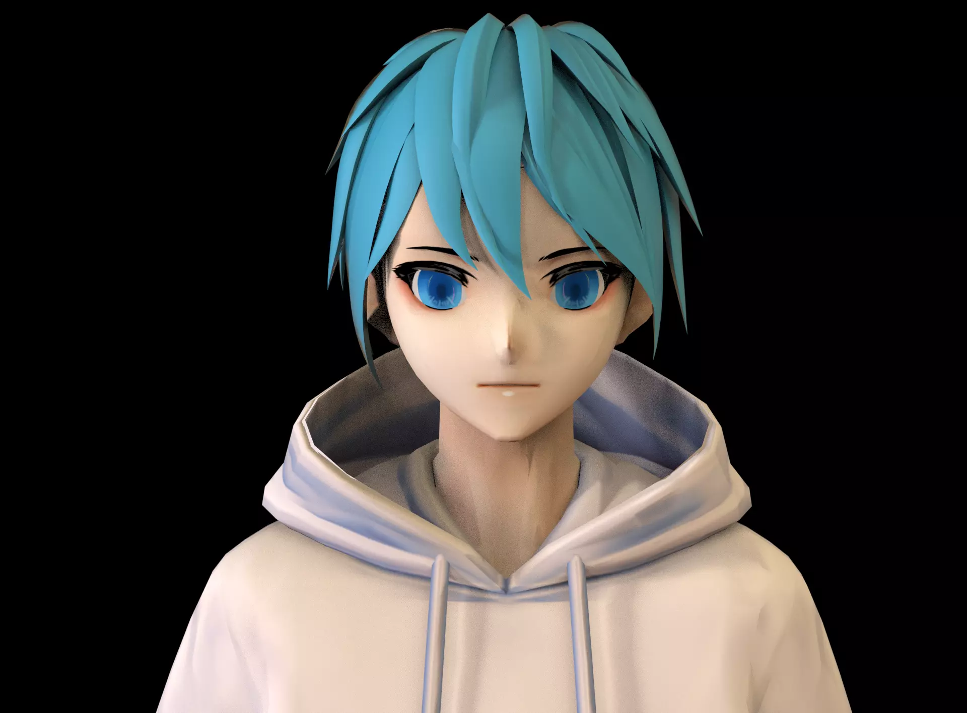 Anime Boy Low Poly Character 13 Low-poly 3D model_0