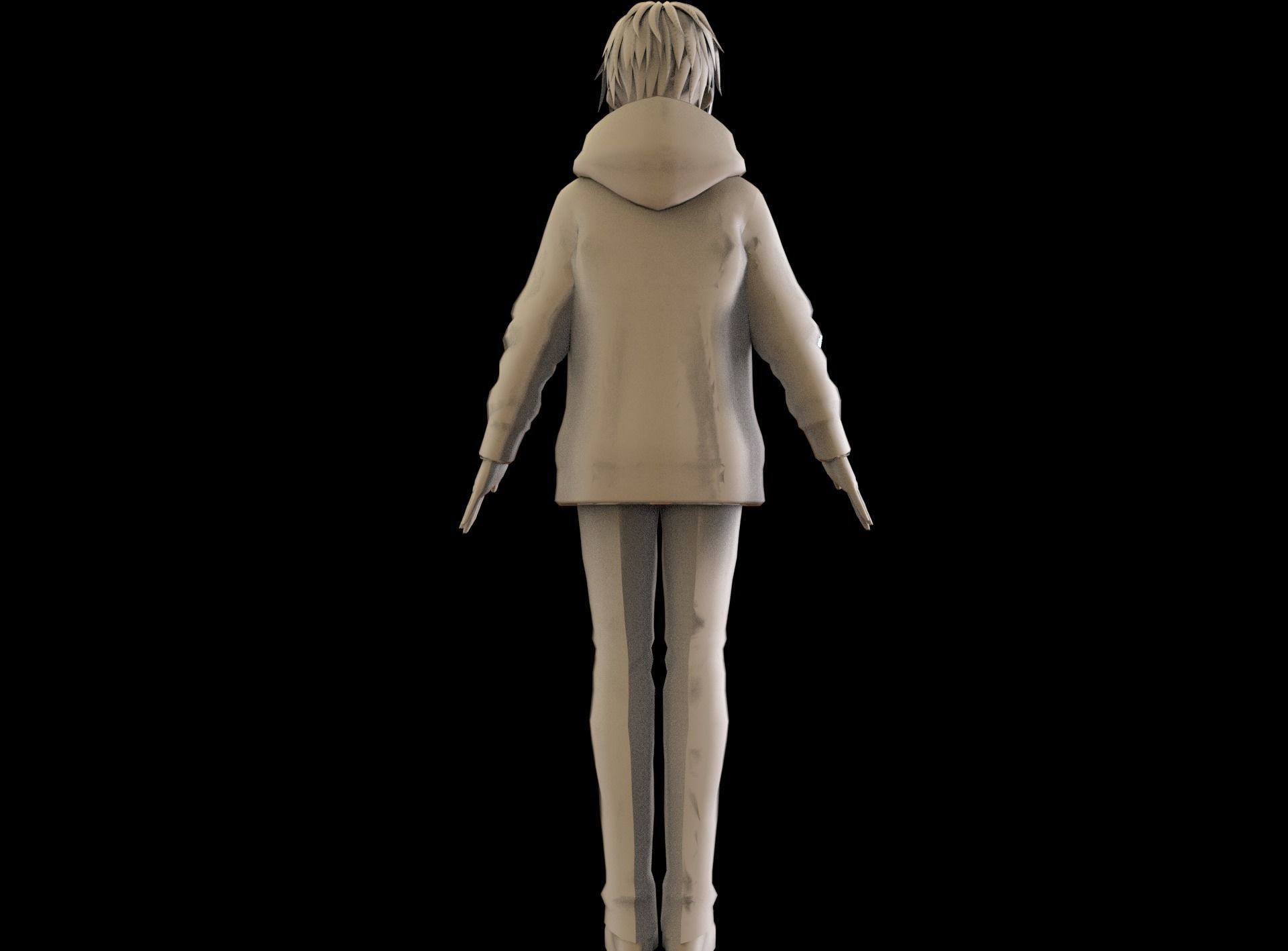 Anime Boy Low Poly Character 13 Low-poly 3D model_9