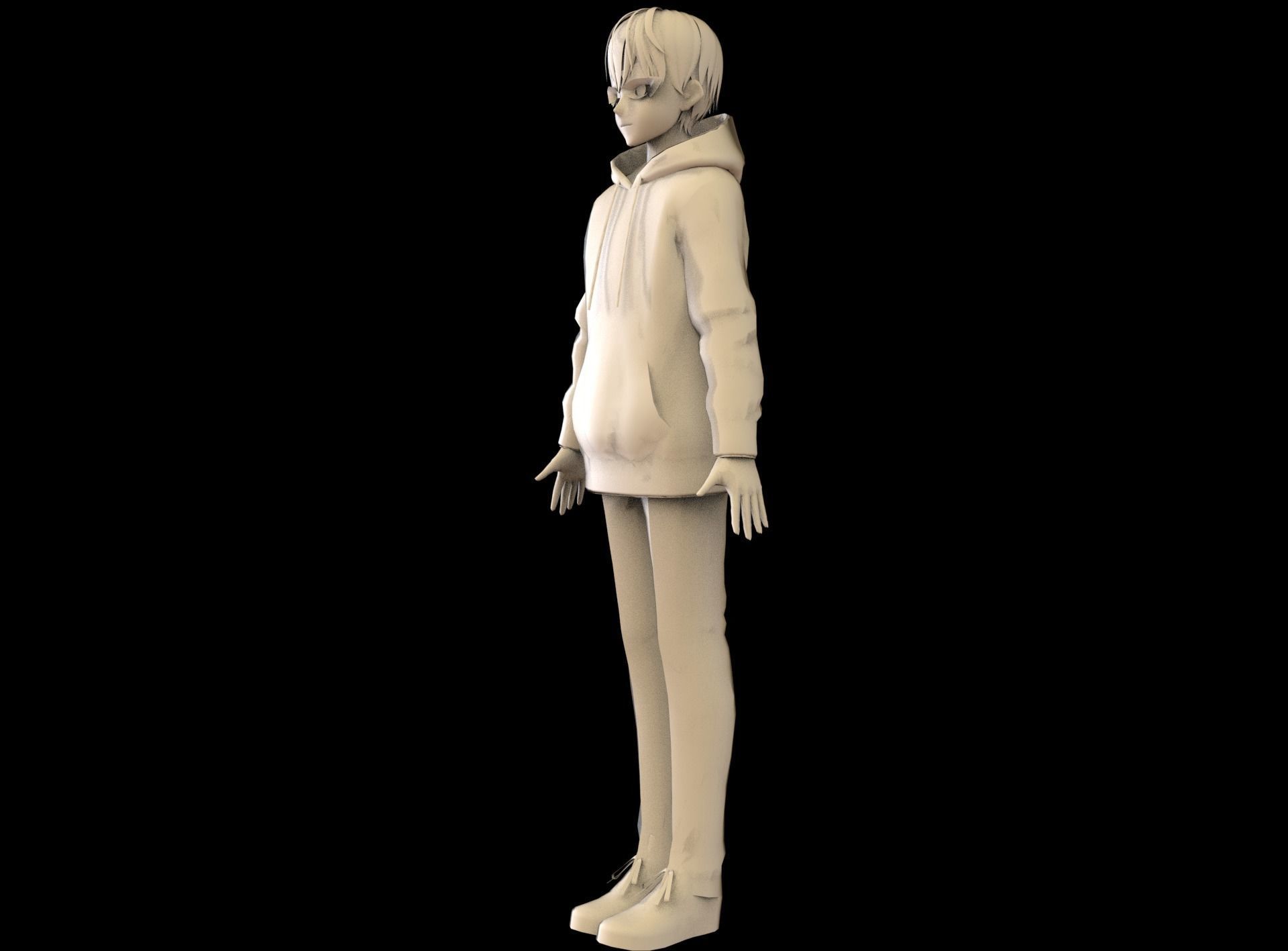 Anime Boy Low Poly Character 14 Low-poly 3D model_11