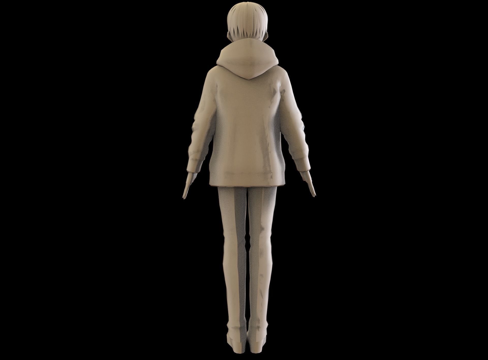 Anime Boy Low Poly Character 14 Low-poly 3D model_10