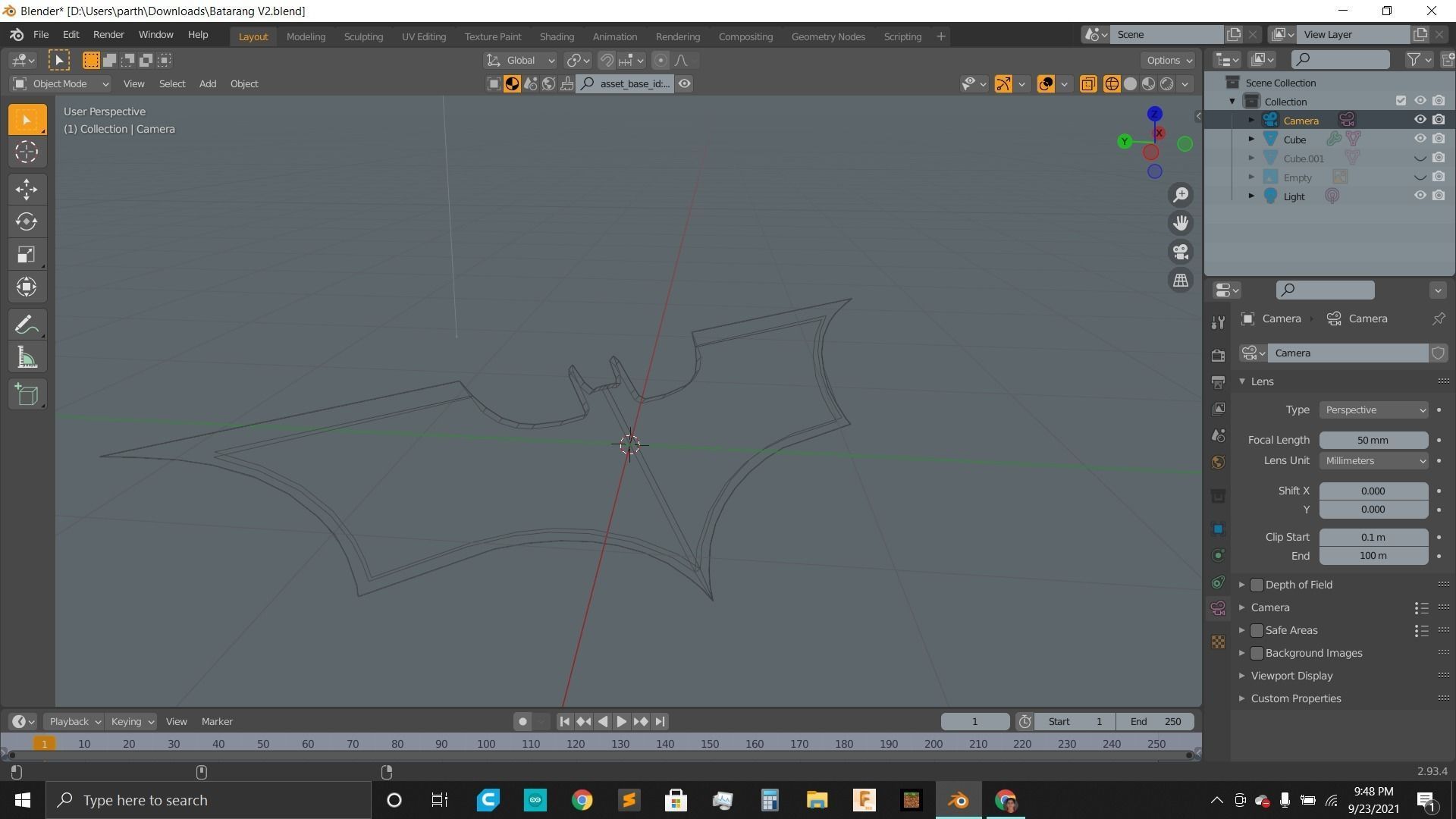 Batarang OG Low-poly 3D model_5