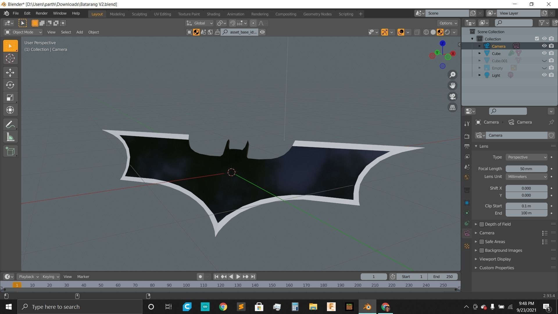 Batarang OG Low-poly 3D model_1