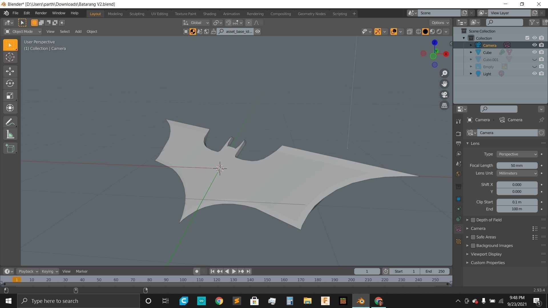 Batarang OG Low-poly 3D model_7