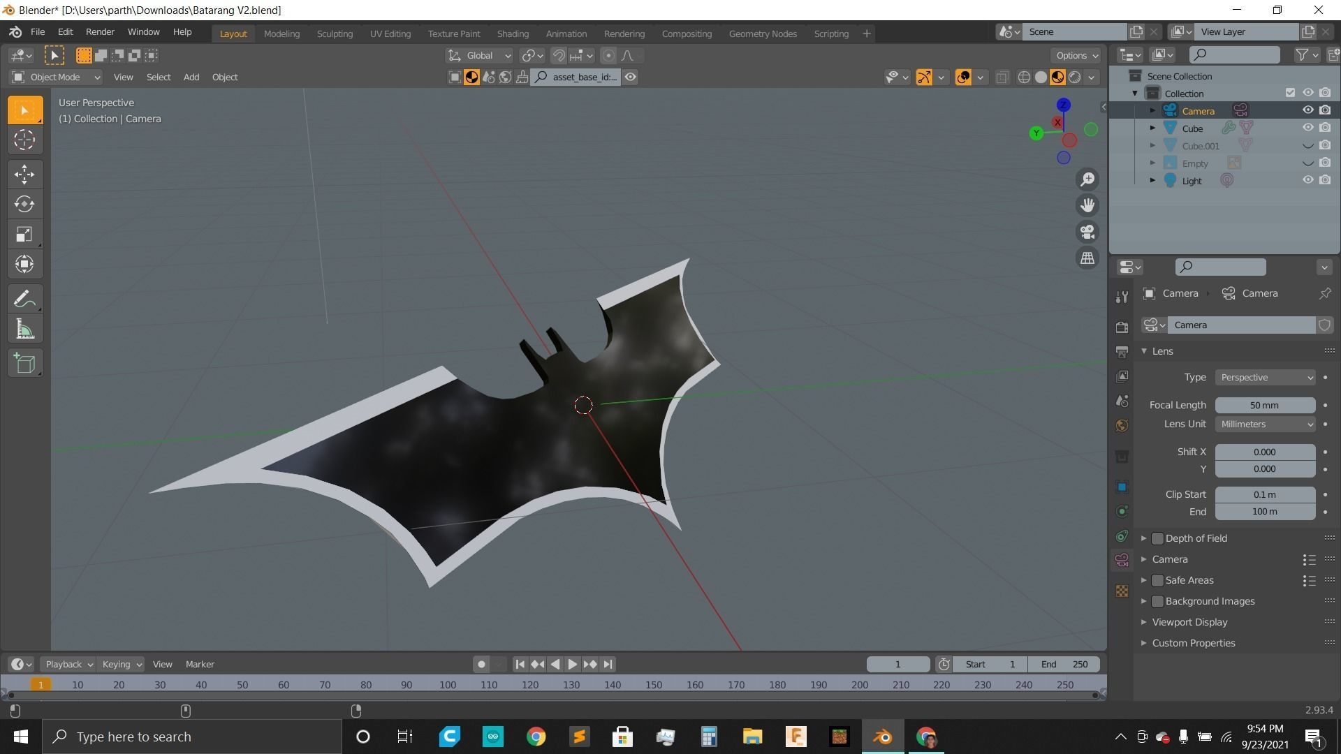 Batarang OG Low-poly 3D model_3