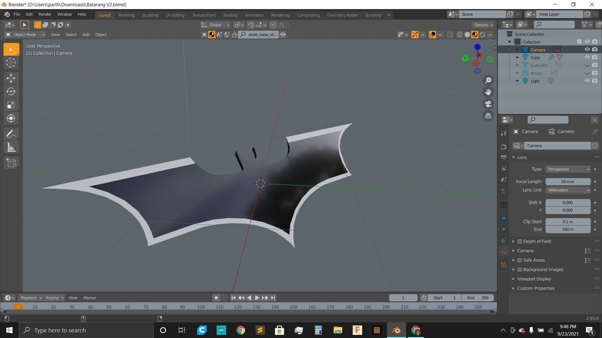 Batarang OG Low-poly 3D model_2