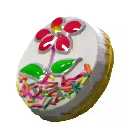 048 Donut bun flower2 Scan 3D model with UV map