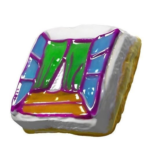 047 Donut bun window3 Scan 3D model with UV map 3D model