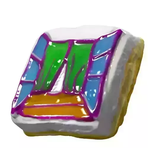 047 Donut bun window3 Scan 3D model with UV map