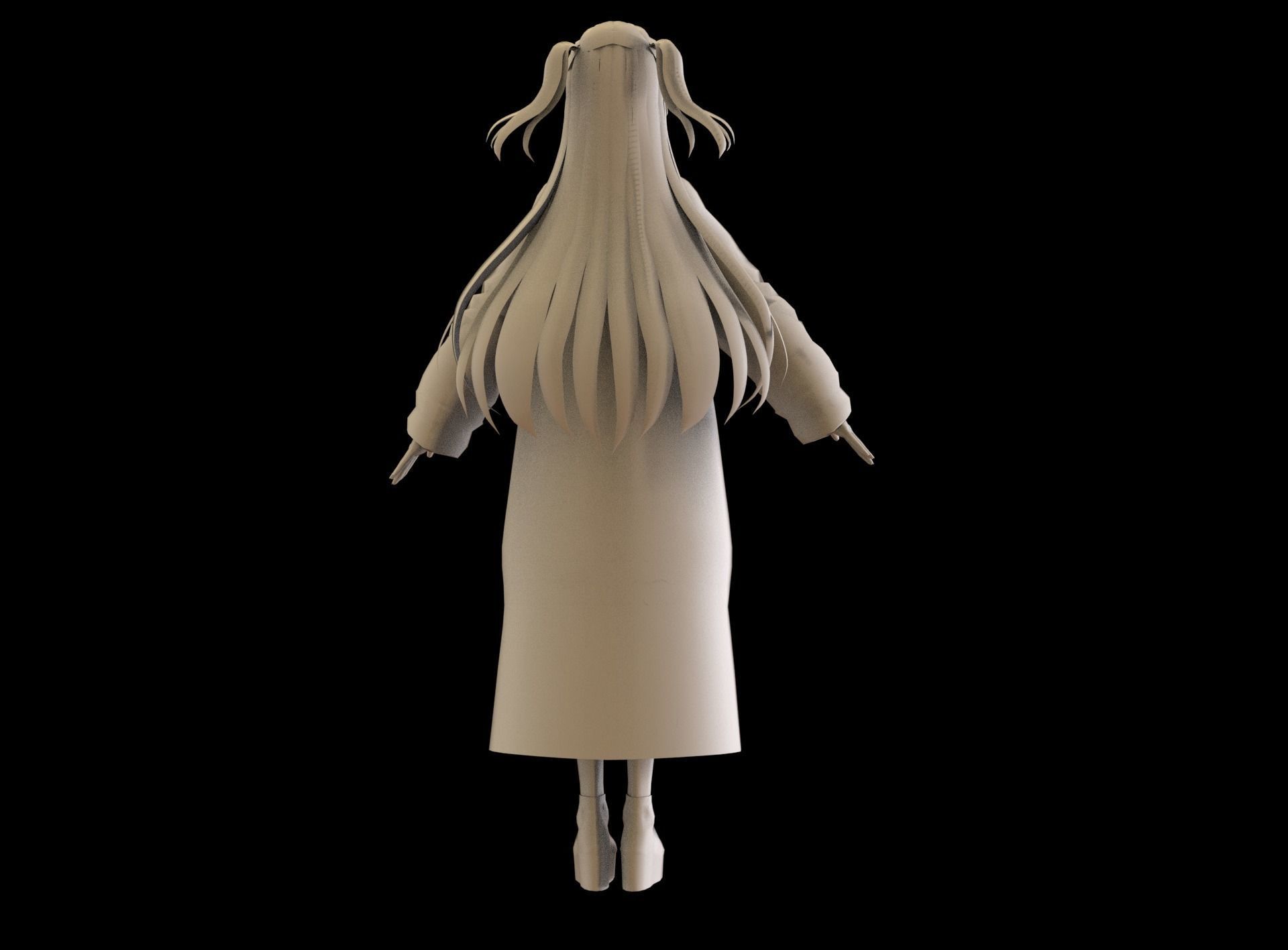 Anime Girl Low Poly Character 16 Low-poly 3D model_8