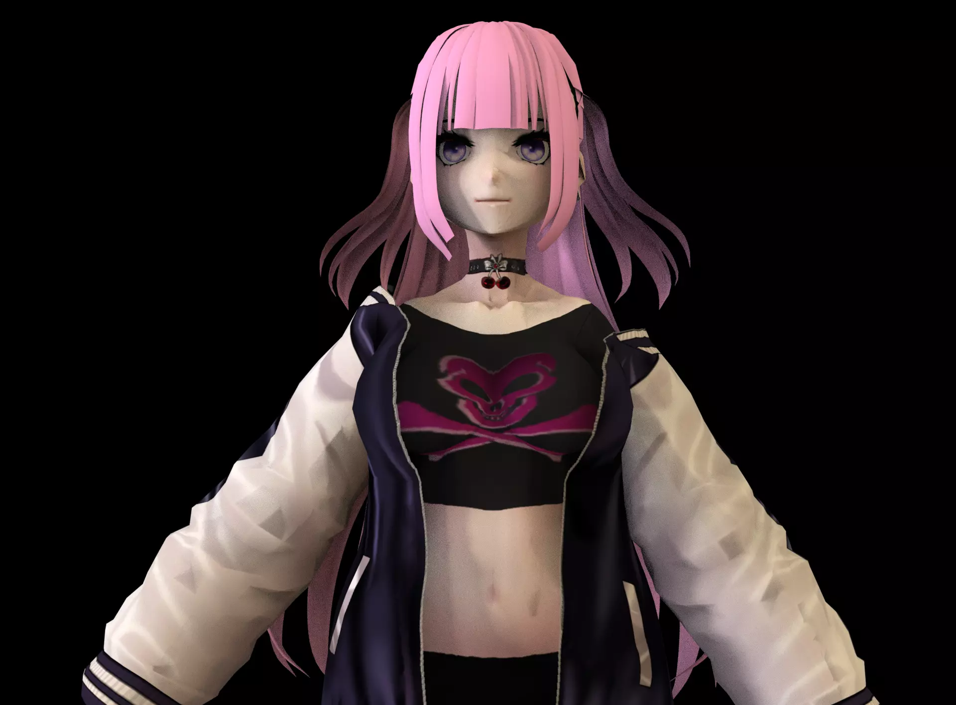Anime Girl Low Poly Character 16 Low-poly 3D model_0