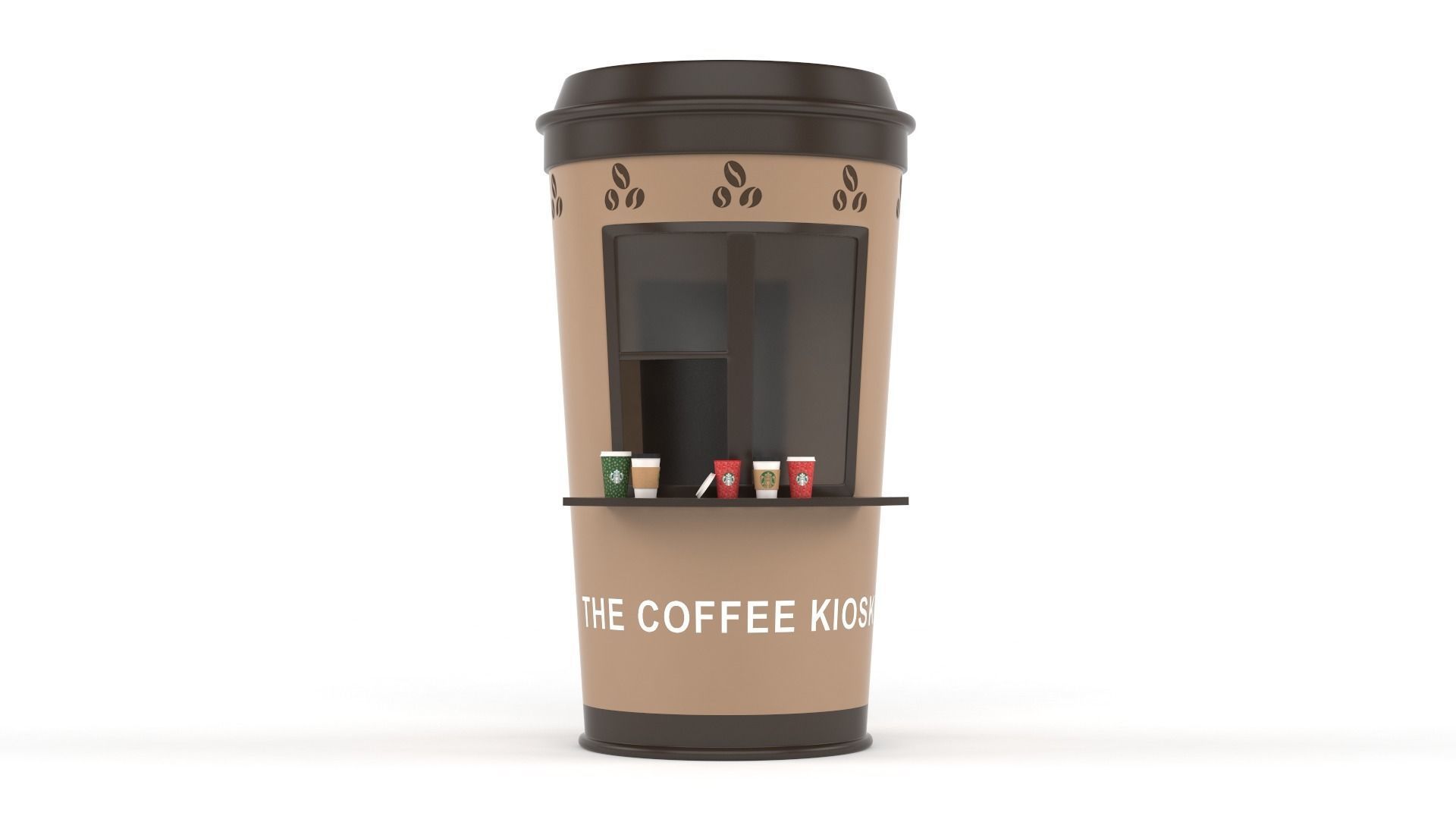 Coffee Kiosk 3D model_2