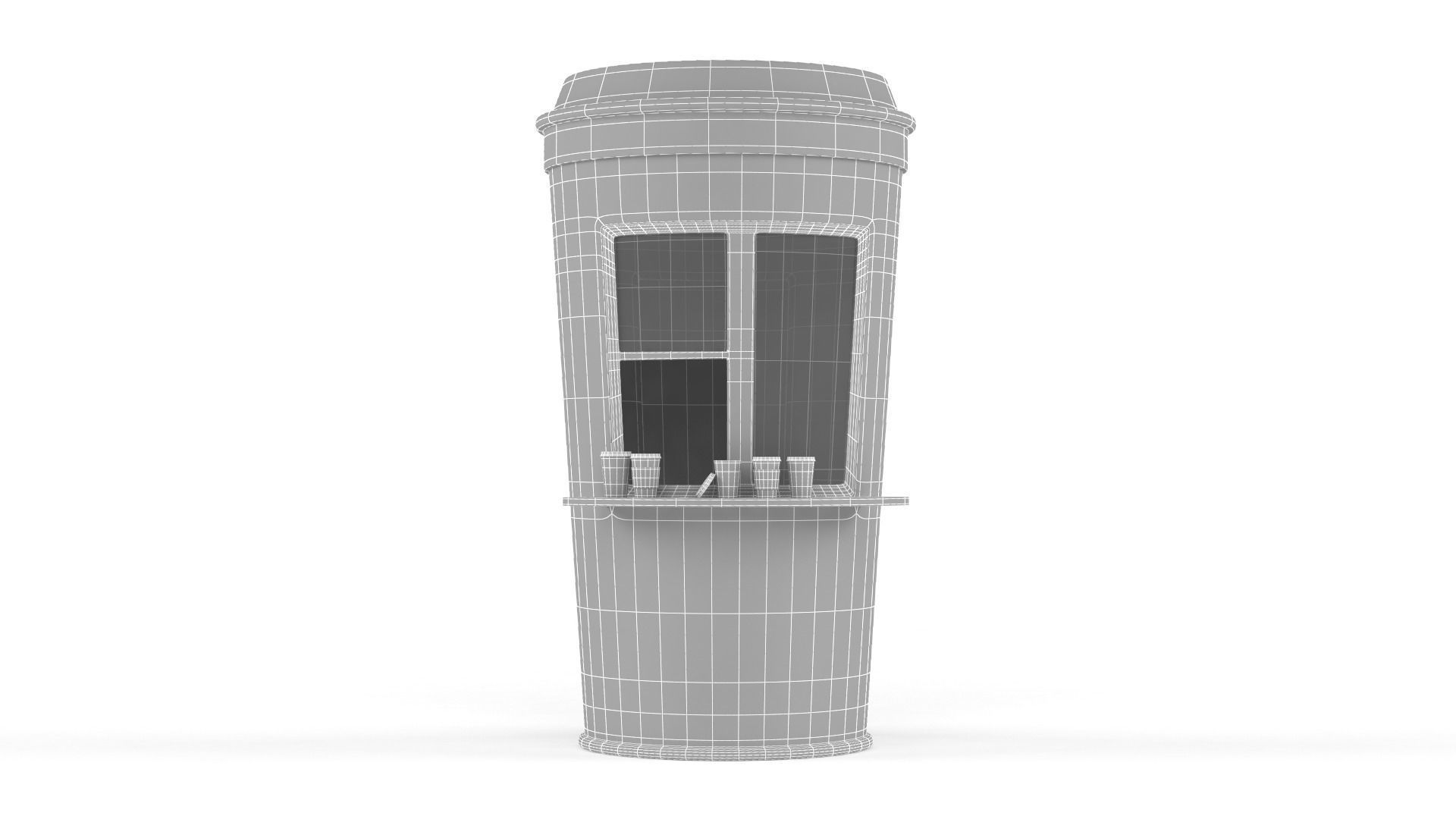 Coffee Kiosk 3D model_1