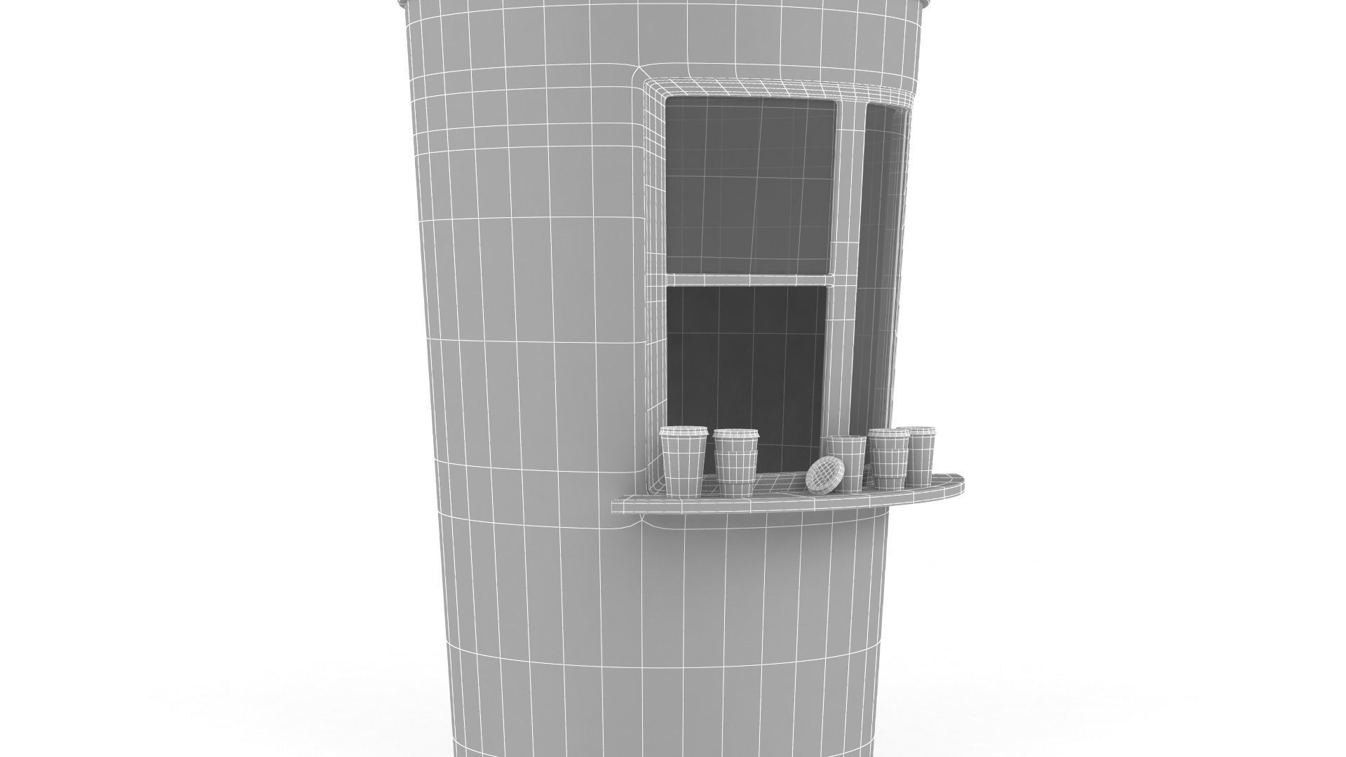 Coffee Kiosk 3D model_11