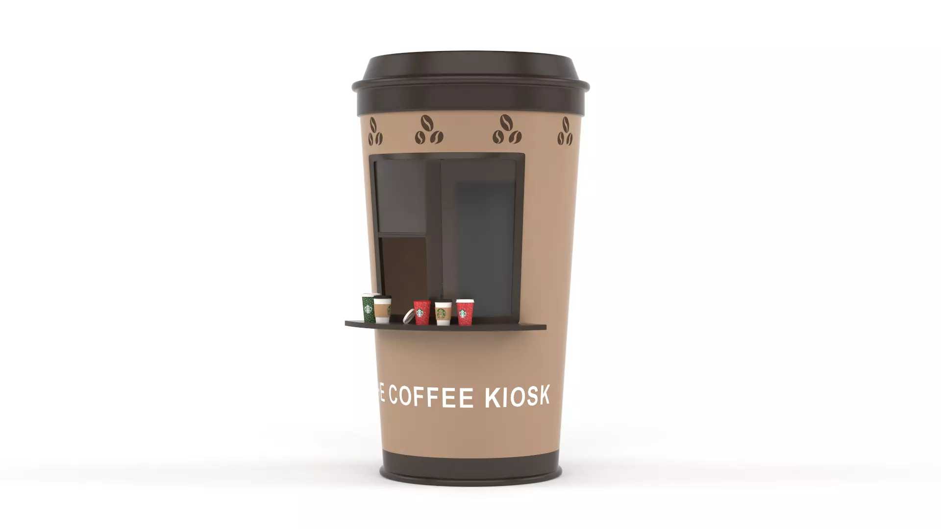 Coffee Kiosk 3D model_0