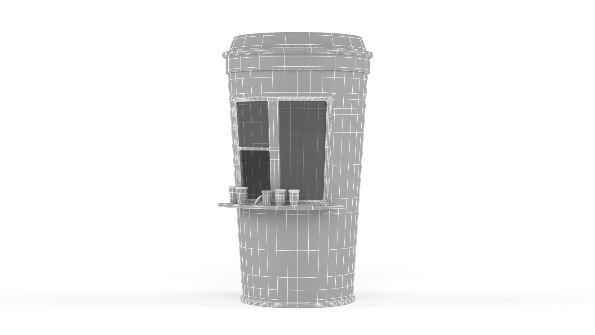 Coffee Kiosk 3D model_7