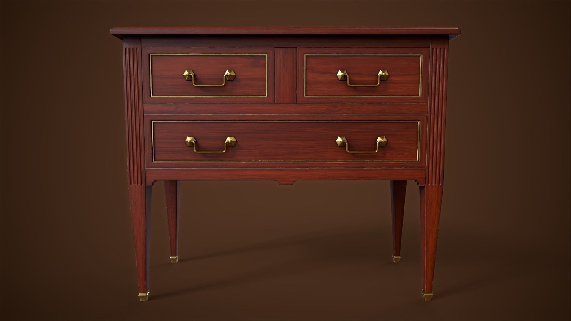 Dresser Low-poly 3D model_11