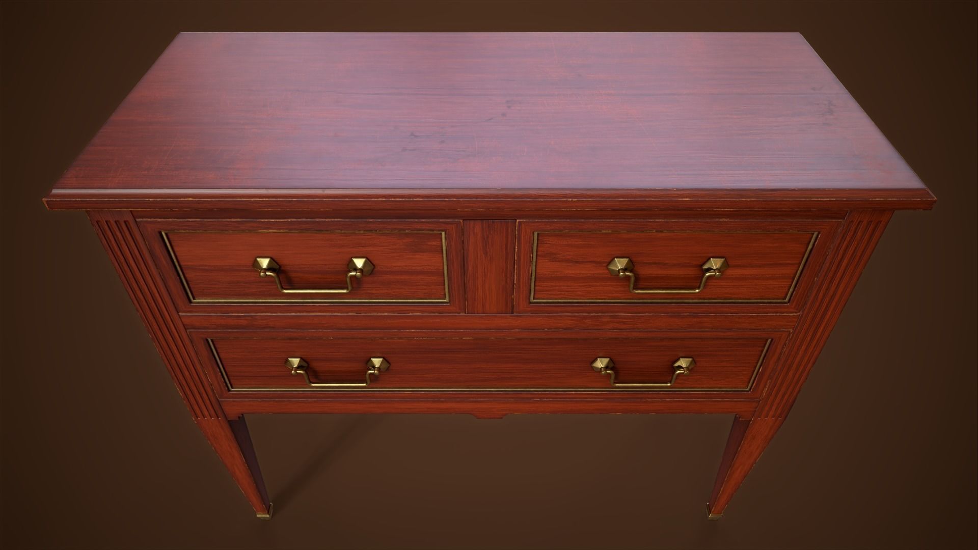 Dresser Low-poly 3D model_6