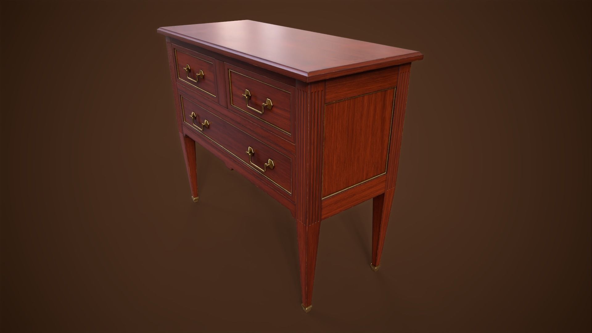 Dresser Low-poly 3D model_8