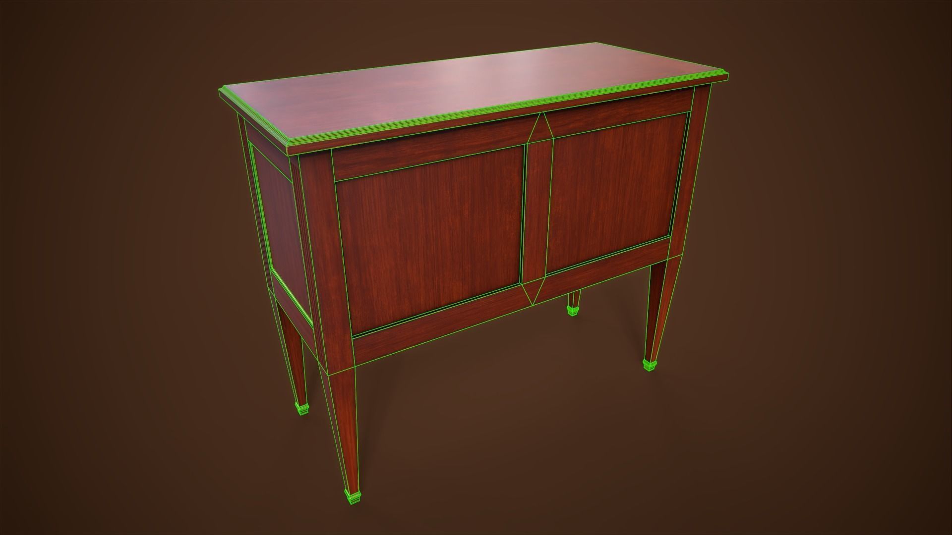 Dresser Low-poly 3D model_5