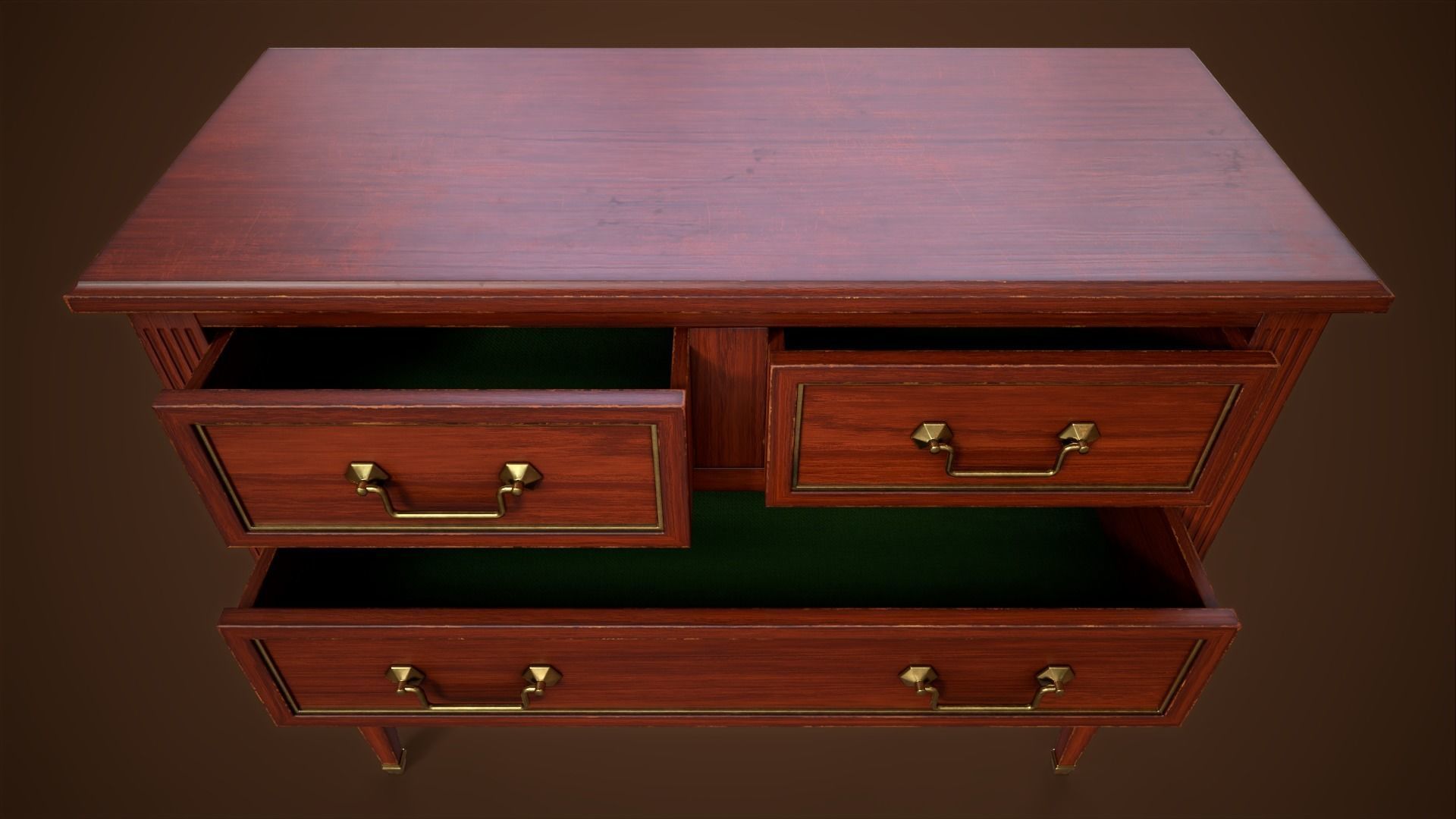 Dresser Low-poly 3D model_7