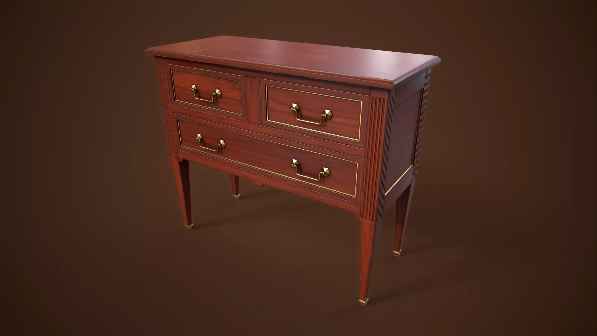 Dresser Low-poly 3D model_0