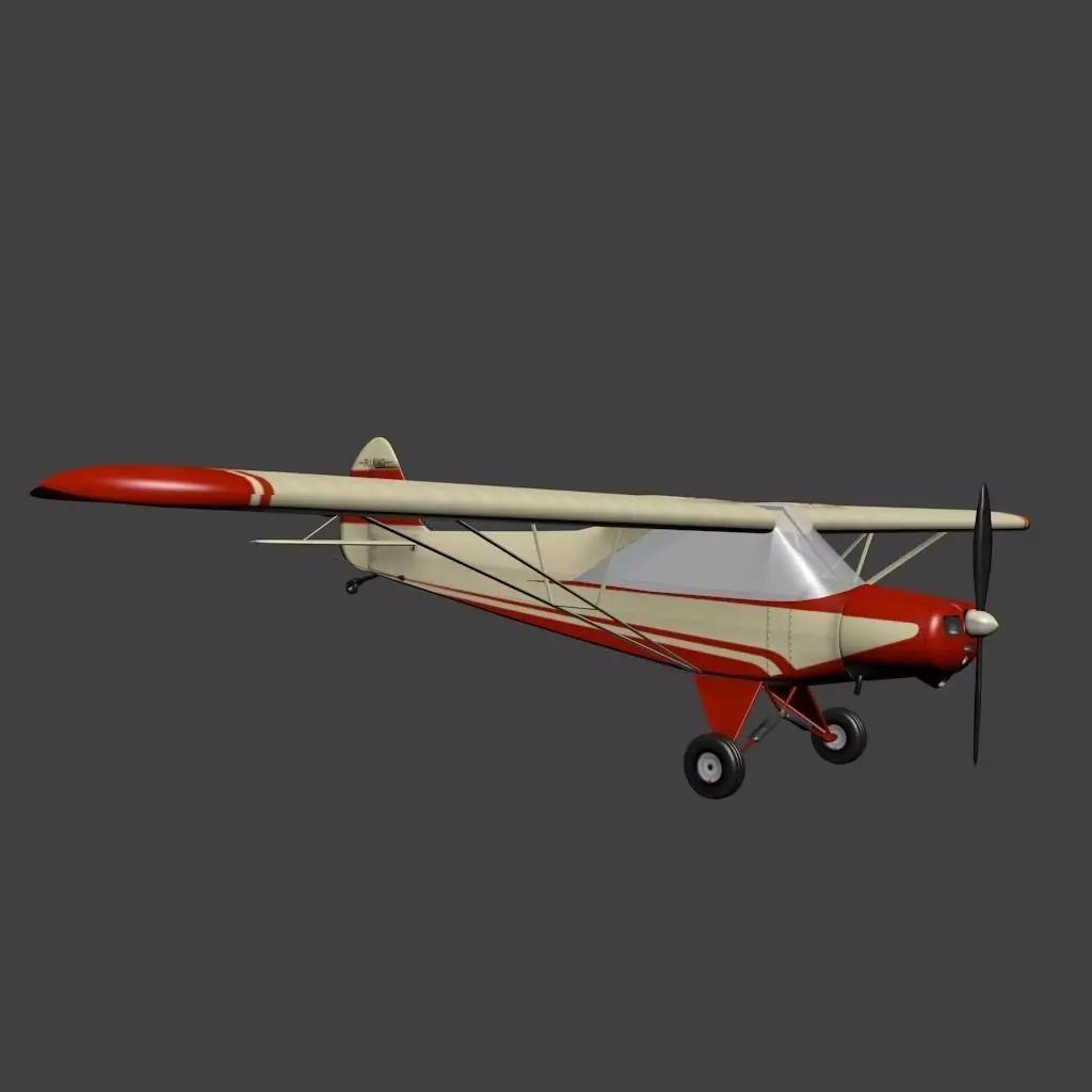 Piper Pa 18 Super Cub Low-poly 3D model