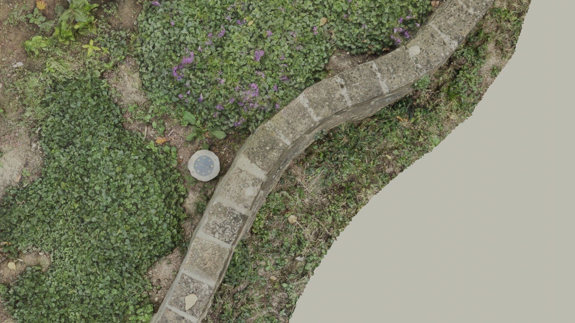 Flowerbed angle curved garden decoration SCANNED MODEL 3D model_33