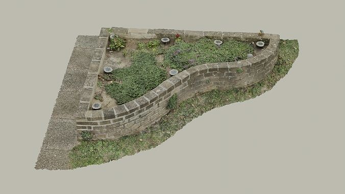 Flowerbed angle curved garden decoration SCANNED MODEL 3D model