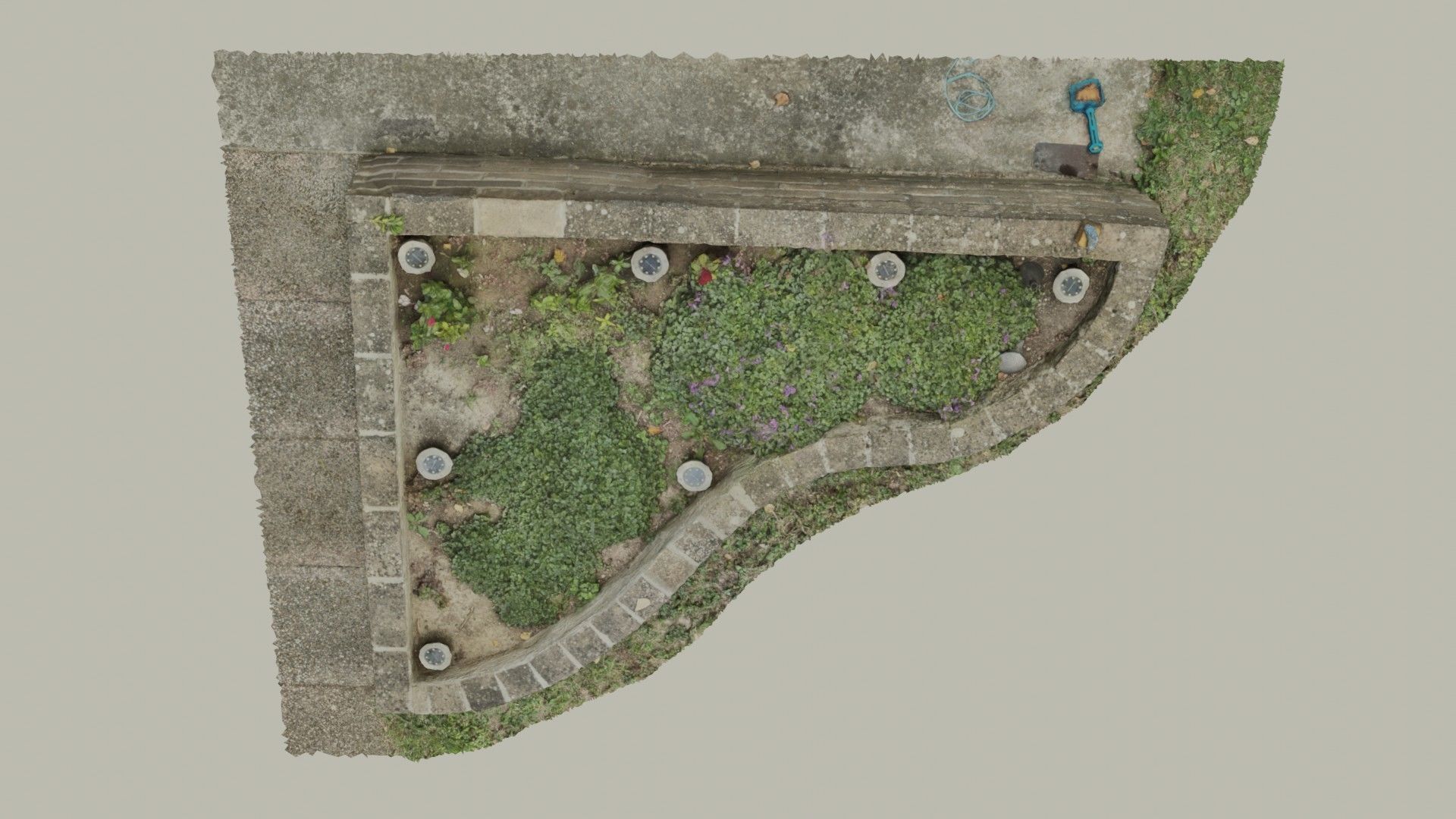 Flowerbed angle curved garden decoration SCANNED MODEL 3D model_18