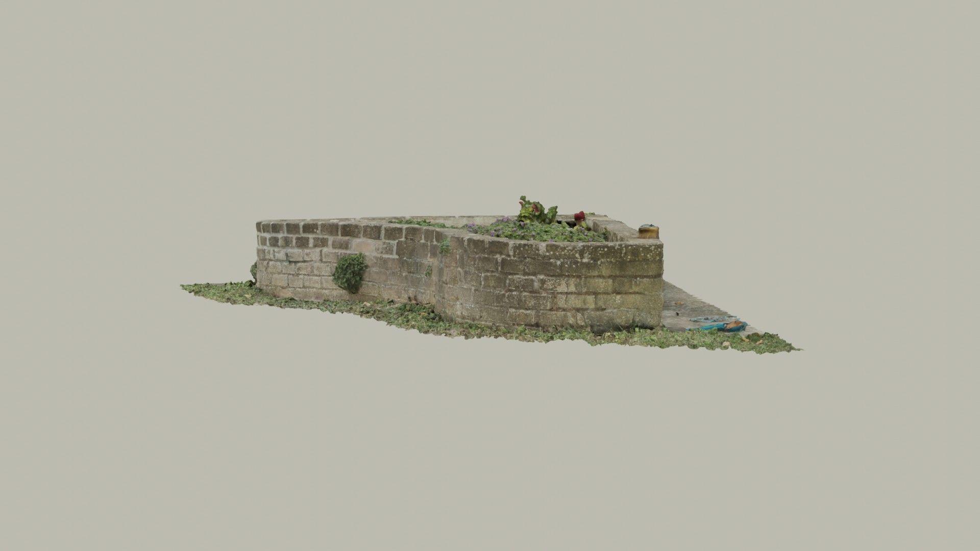 Flowerbed angle curved garden decoration SCANNED MODEL 3D model_22