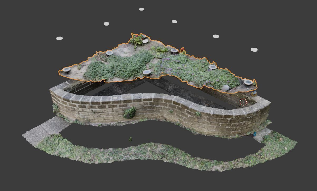 Flowerbed angle curved garden decoration SCANNED MODEL 3D model_1