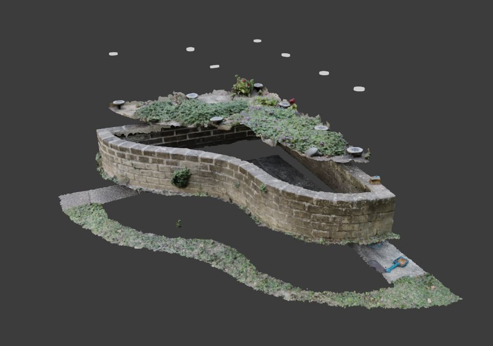 Flowerbed angle curved garden decoration SCANNED MODEL 3D model_5