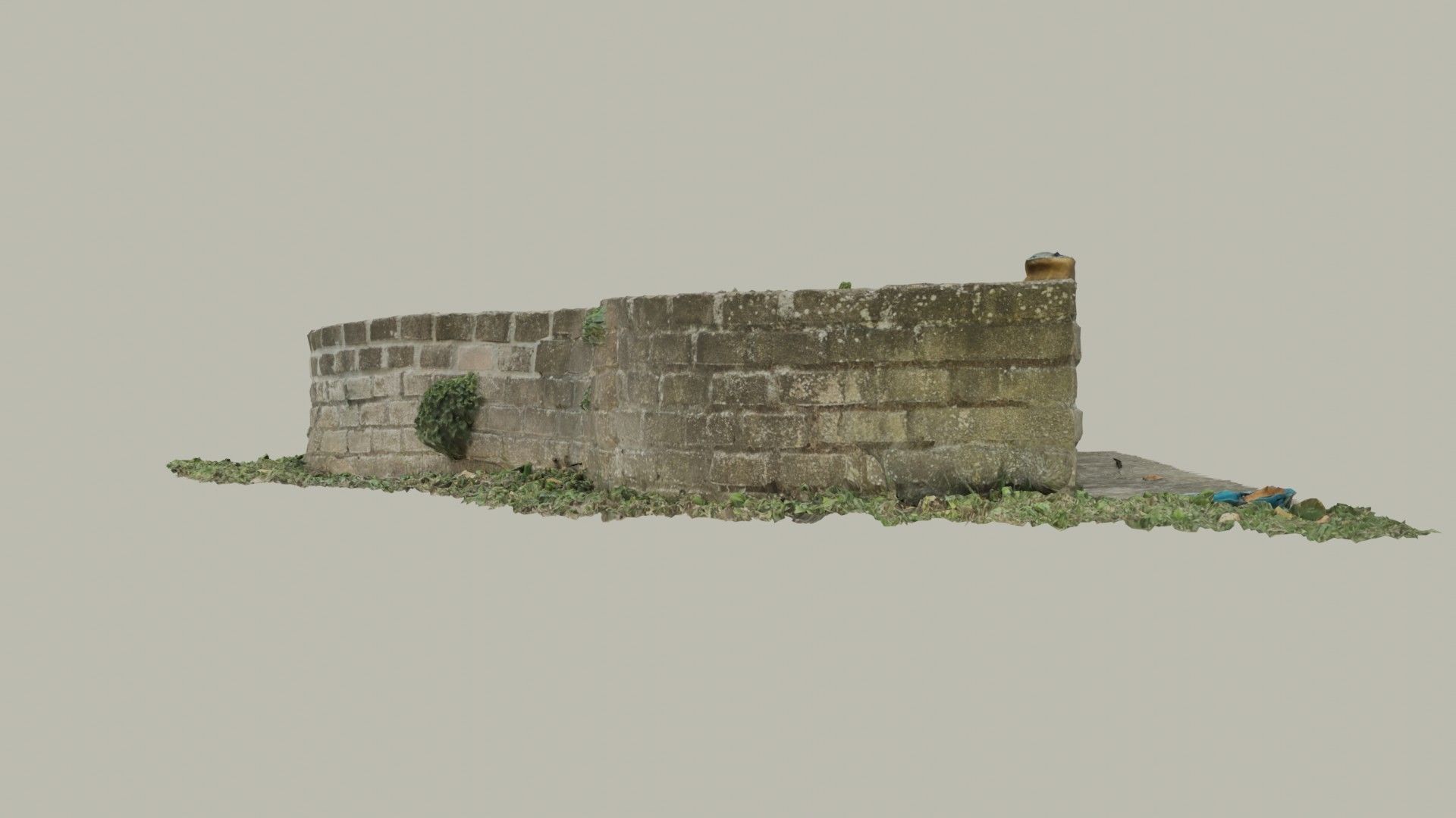 Flowerbed angle curved garden decoration SCANNED MODEL 3D model_54