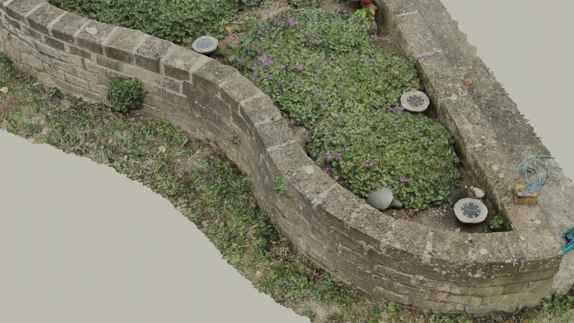 Flowerbed angle curved garden decoration SCANNED MODEL 3D model_3