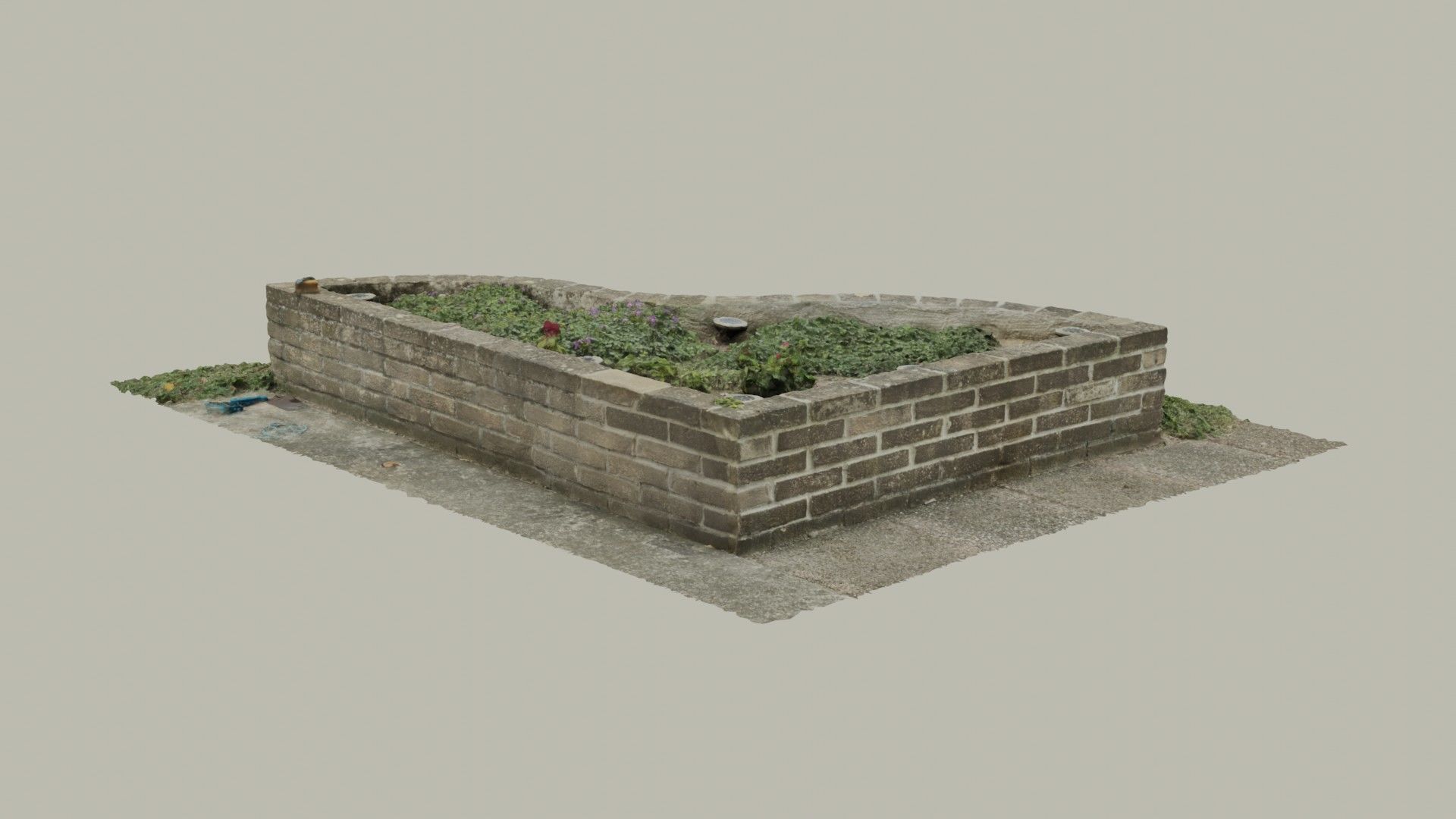 Flowerbed angle curved garden decoration SCANNED MODEL 3D model_55