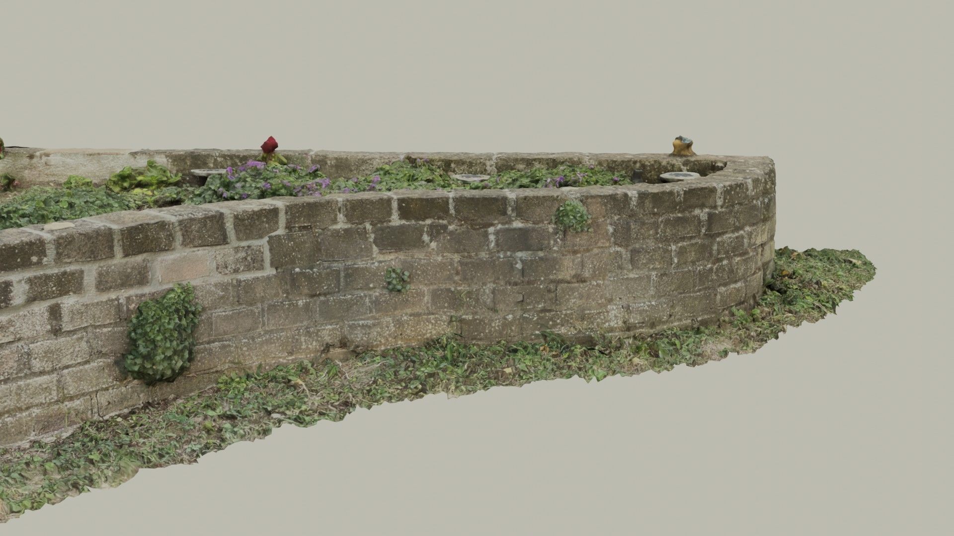 Flowerbed angle curved garden decoration SCANNED MODEL 3D model_29