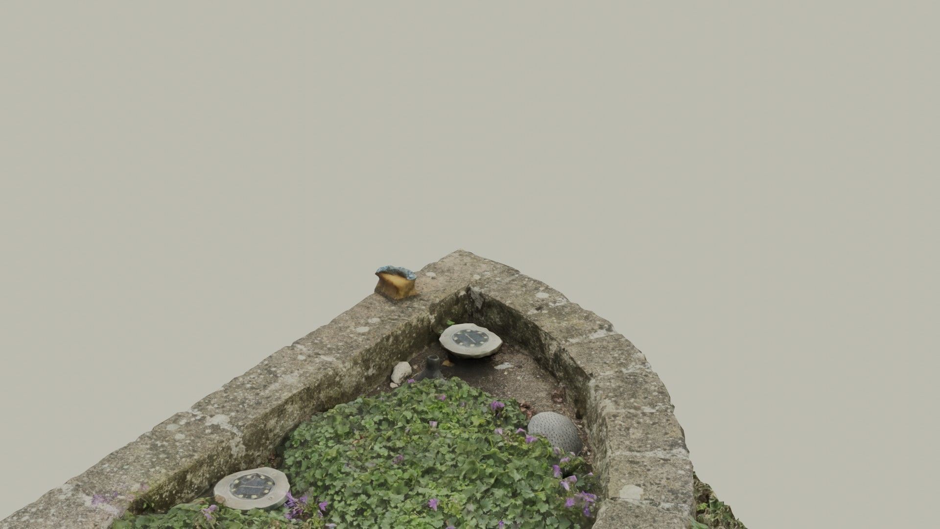 Flowerbed angle curved garden decoration SCANNED MODEL 3D model_35